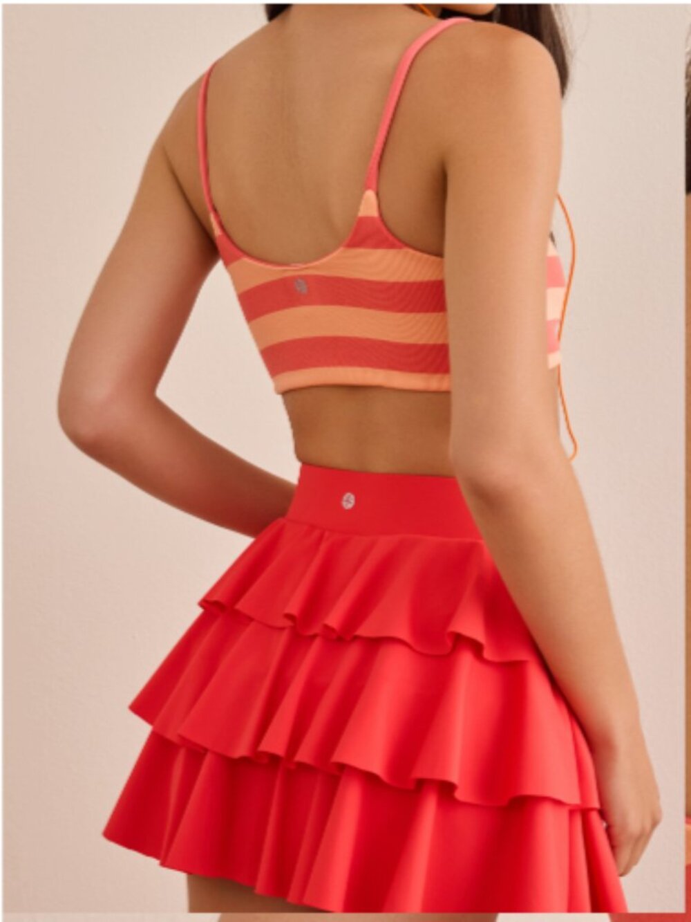 Altar'd State Red Coral Rally Ruffle Mini Skort - Picture 5 of 5
